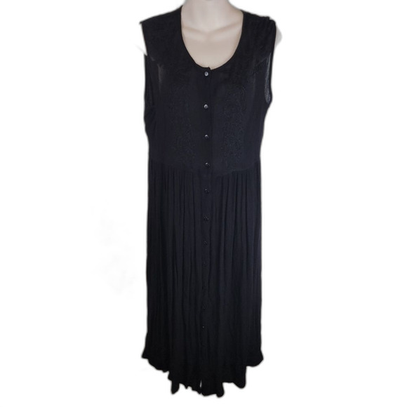 Karen Scott boho gauze embroidered dress large - Picture 1 of 7